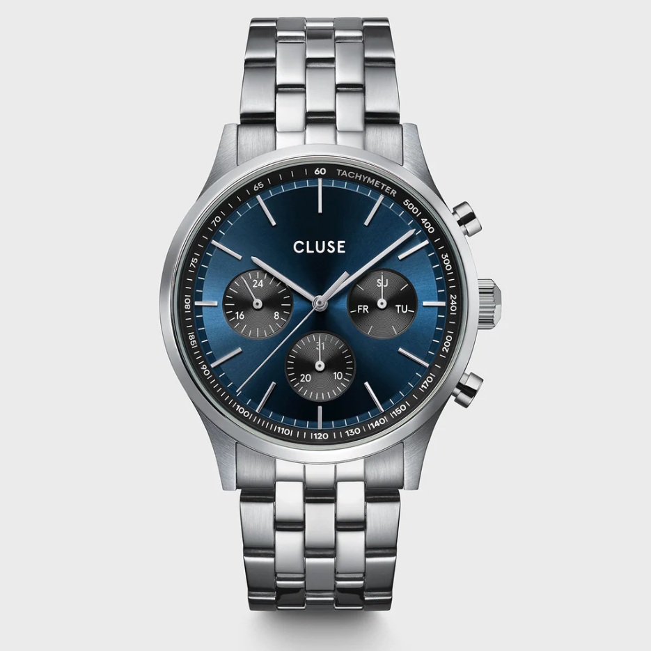 Anthéor Multifunction Watch Steel Silver, Blue Colour