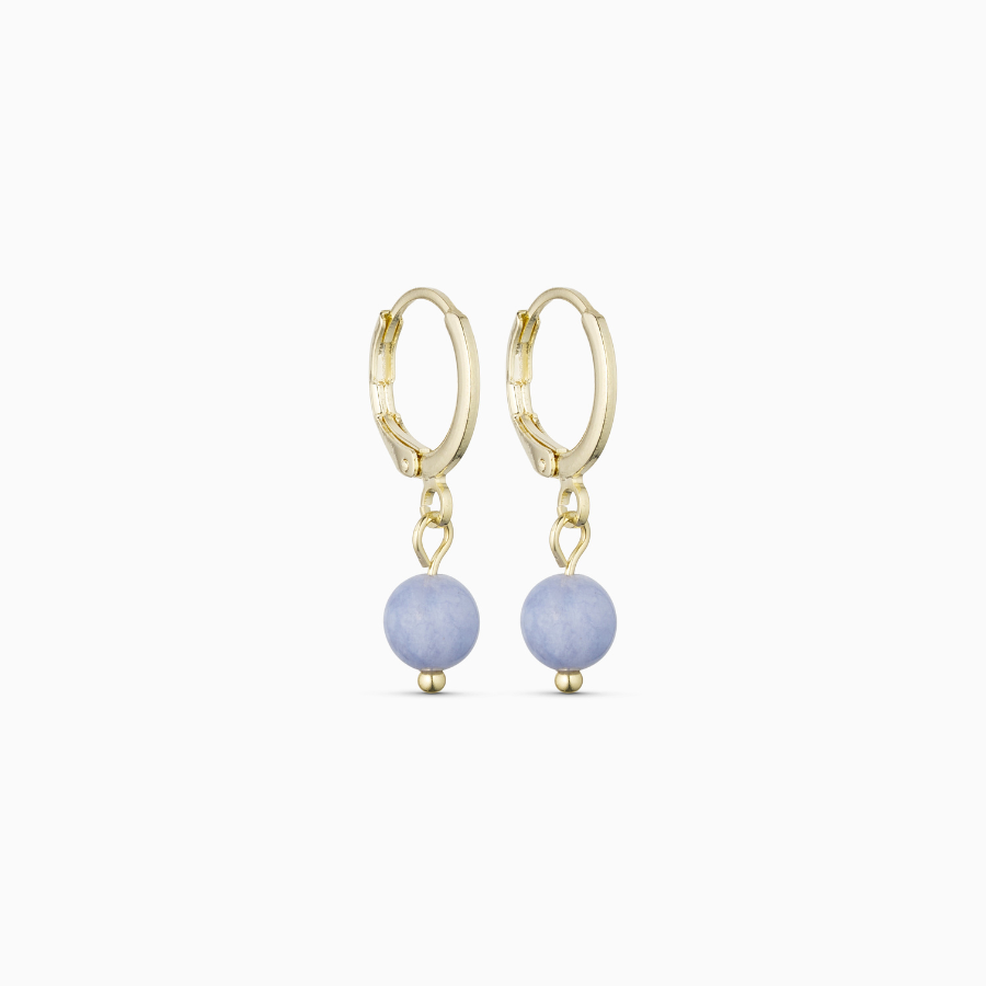 Ava Aquamarine Huggie Earrings