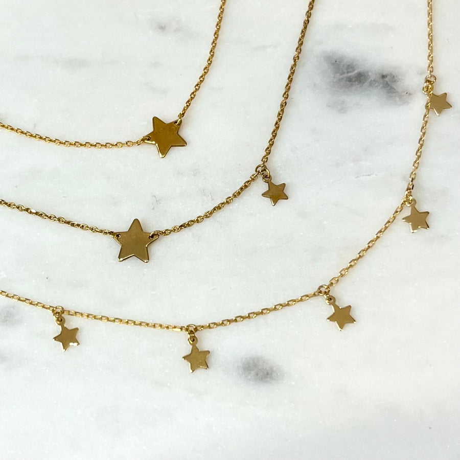 Single Star 9ct Gold Necklace