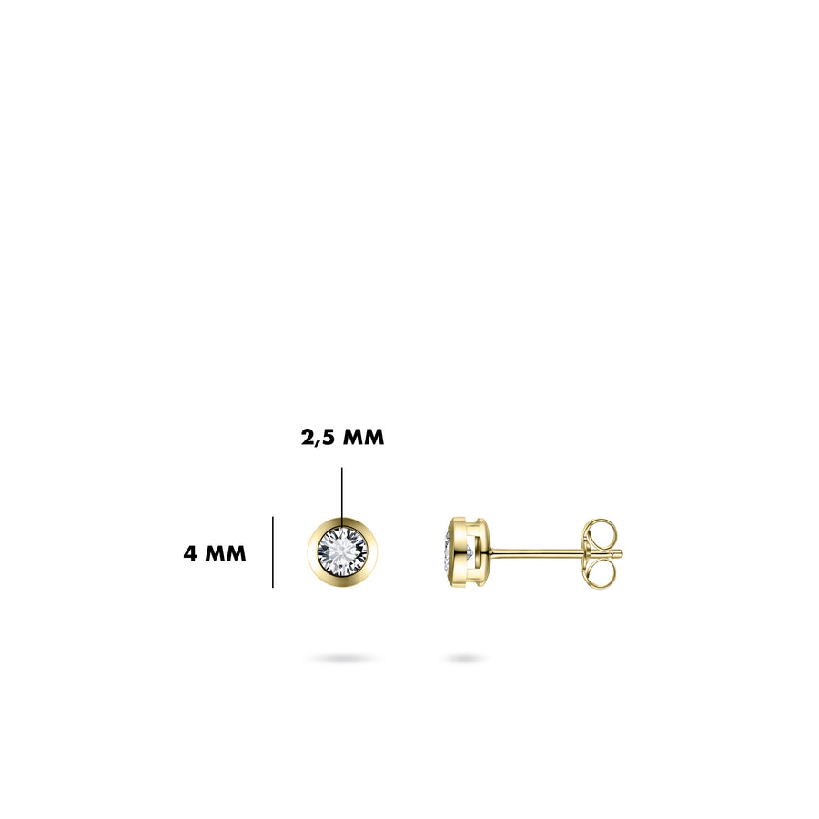 Round 14k Gold Stud Earrings