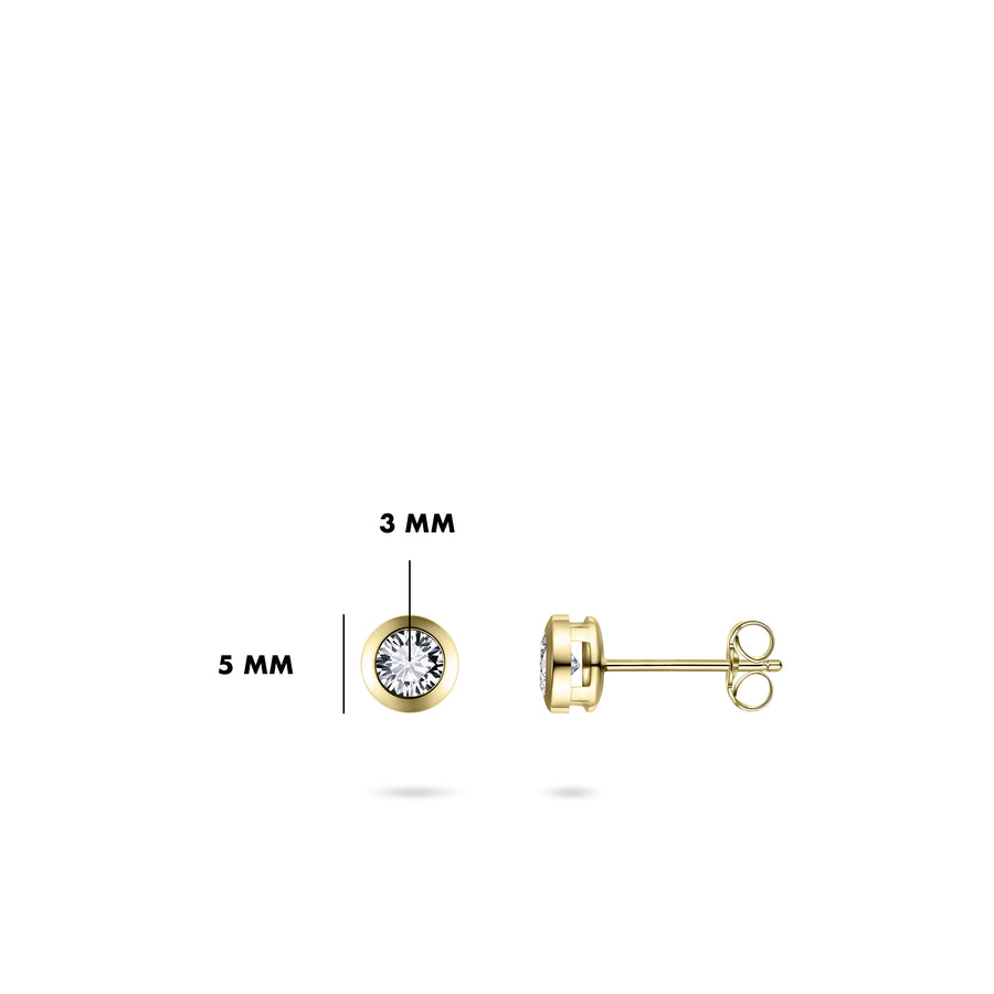 Round 14k Gold Stud Earrings