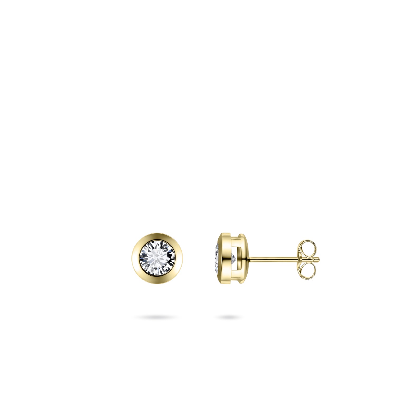 Round 14k Gold Stud Earrings