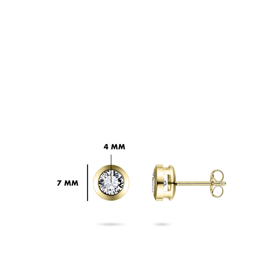 Round 14k Gold Stud Earrings
