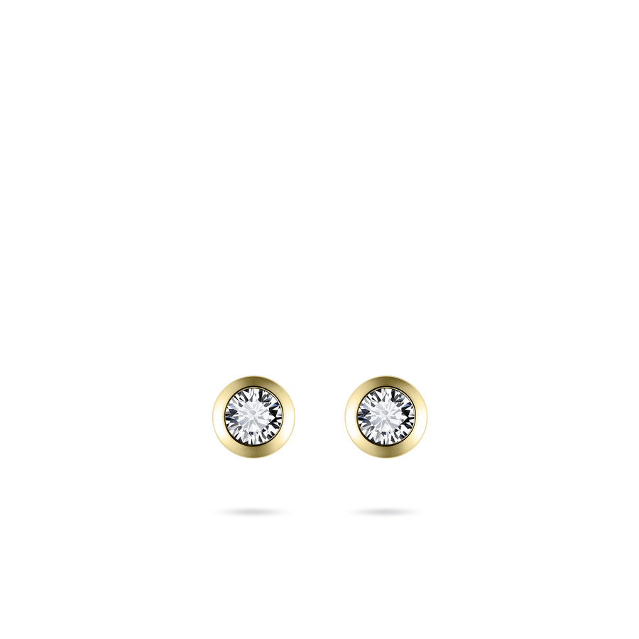 Round 14k Gold Stud Earrings