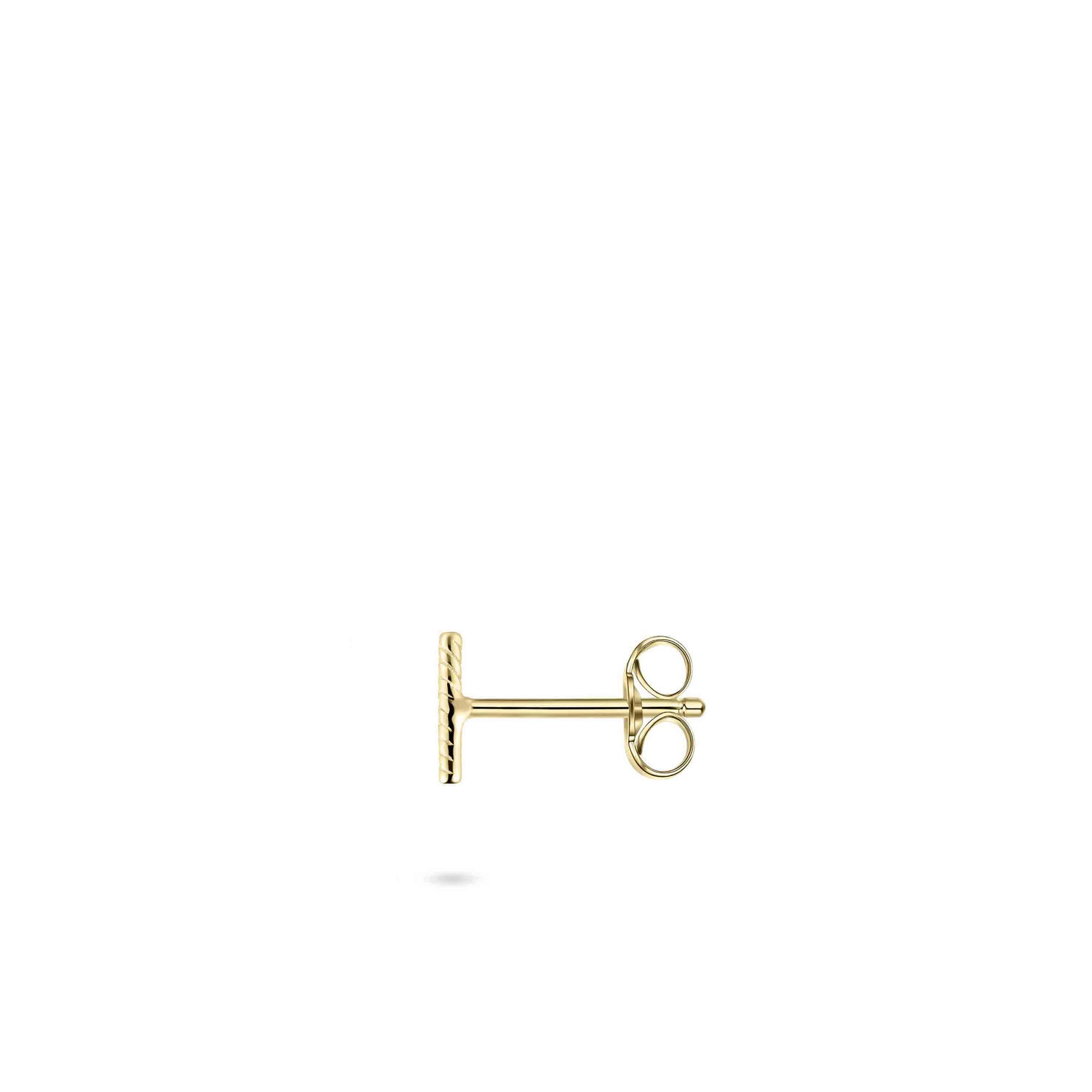 Rope Bar 14k Gold Stud Earrings