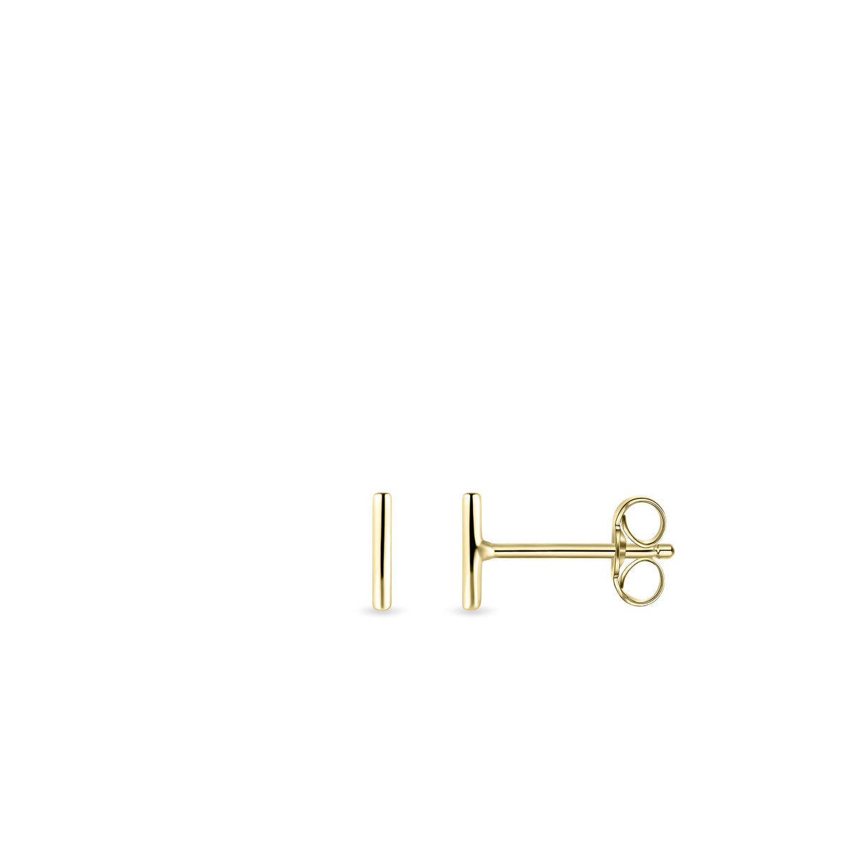Polished Bar 14k Gold Stud Earrings