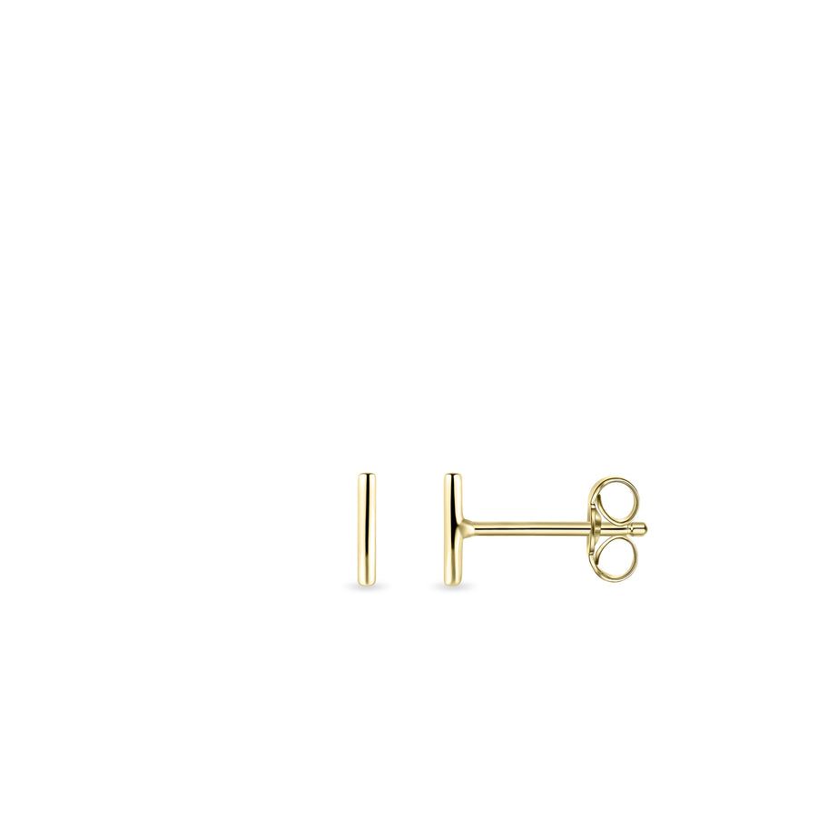 Polished Bar 14k Gold Stud Earrings