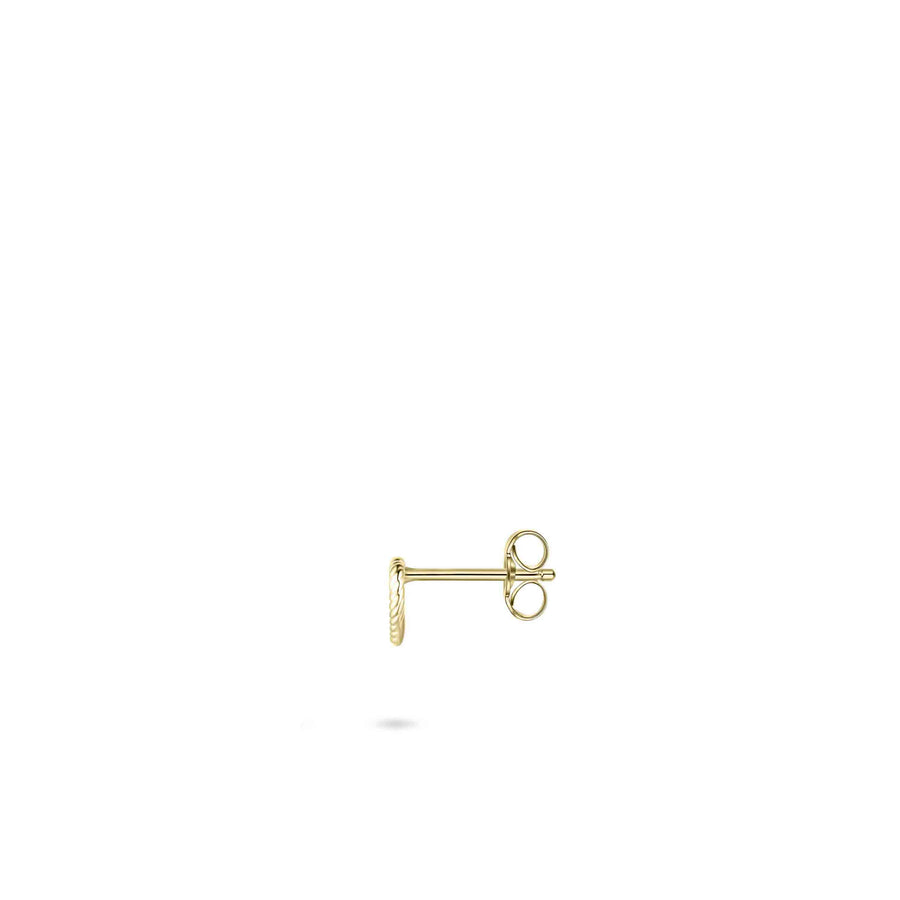 Rope Heart 14k Gold Stud Earrings