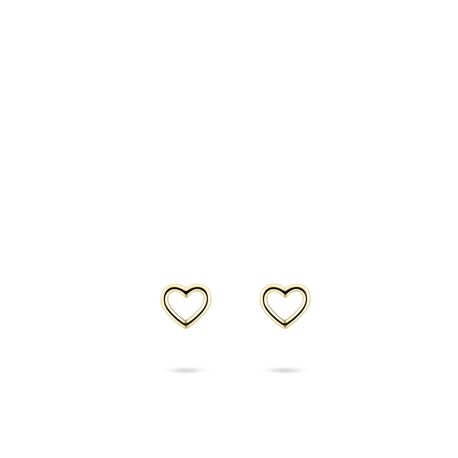 Polished Heart 14k Gold Stud Earrings