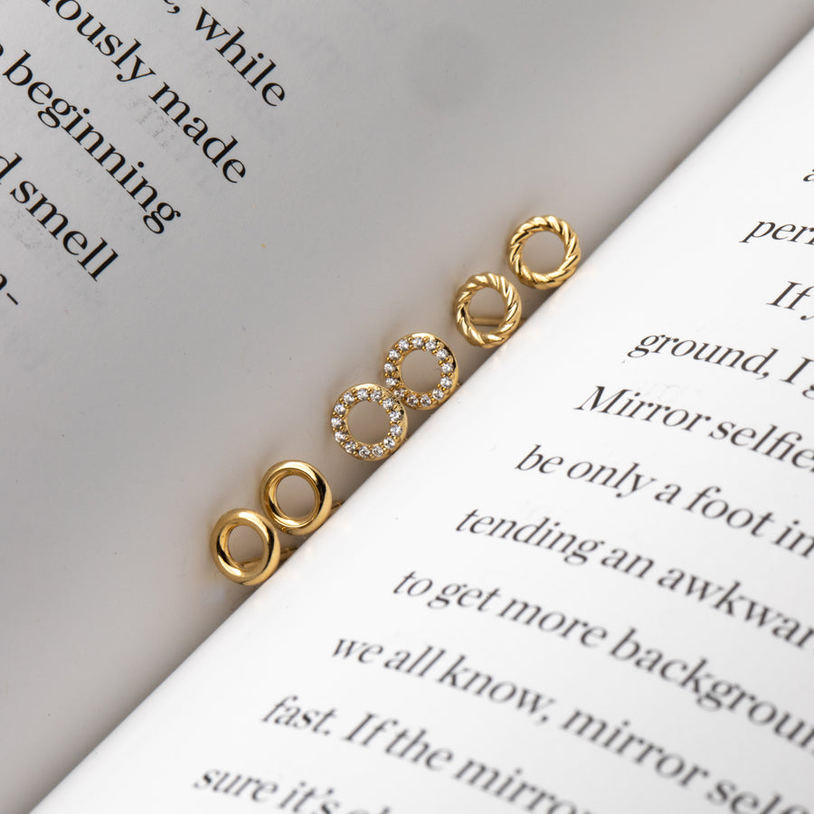 Rope Circle 14k Gold Earrings