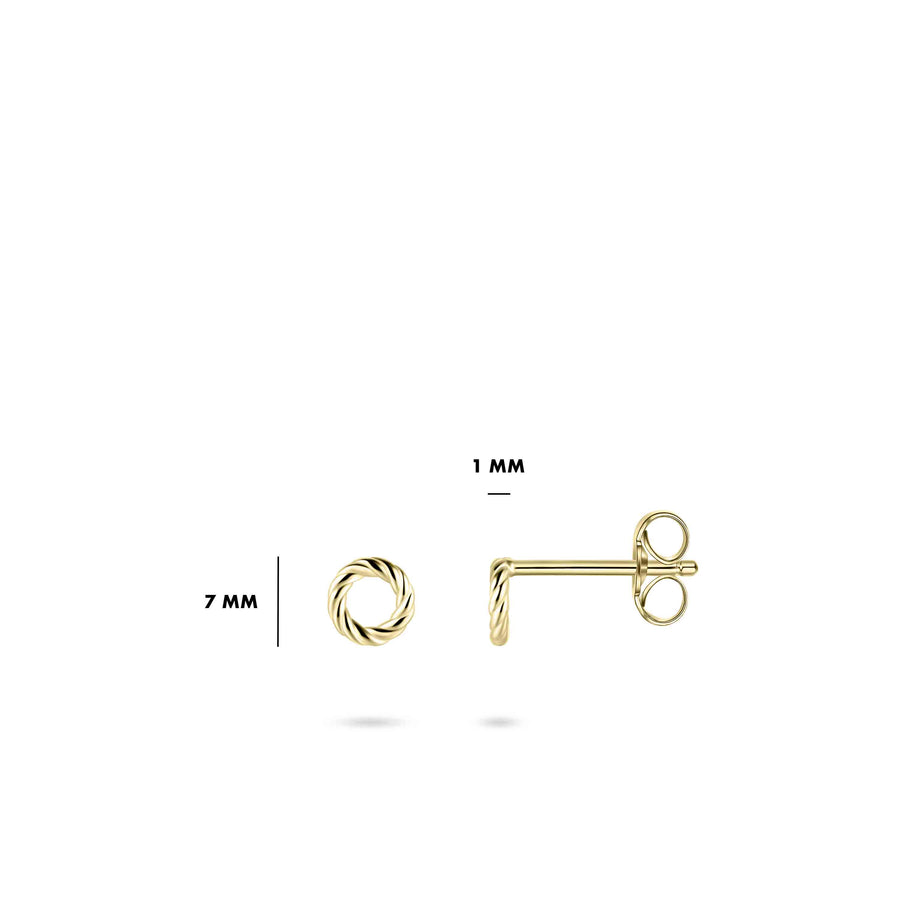 Rope Circle 14k Gold Earrings