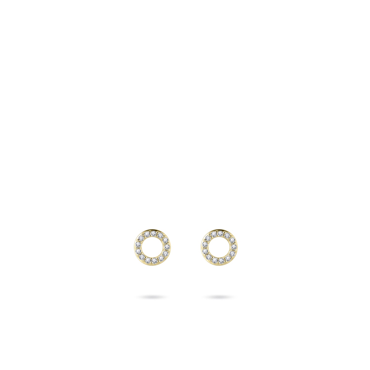 Sparkling Circle 14k Gold Earrings