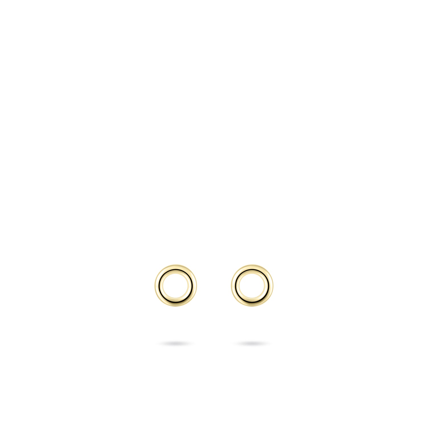 Polished Circle 14k Gold Earrings