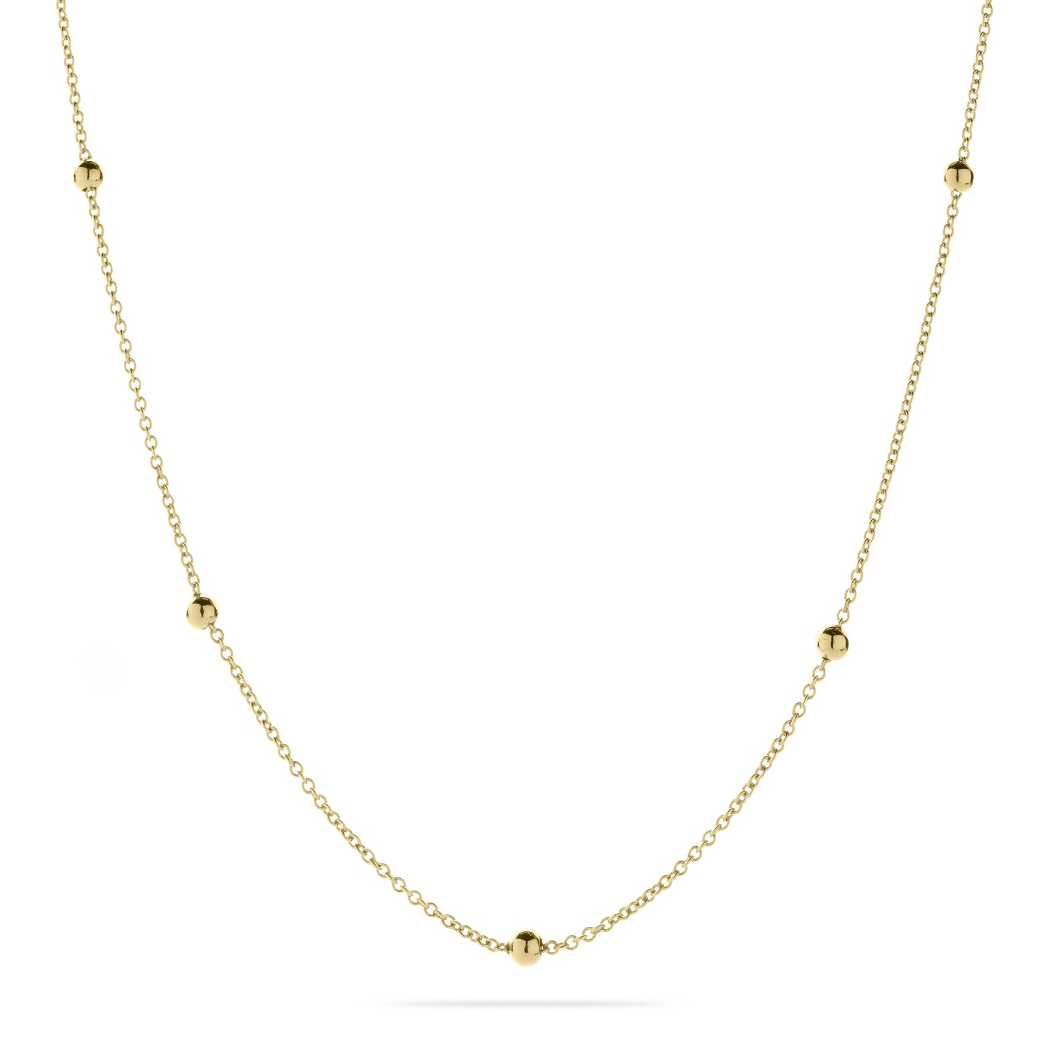 Beaded 14k Gold Necklace