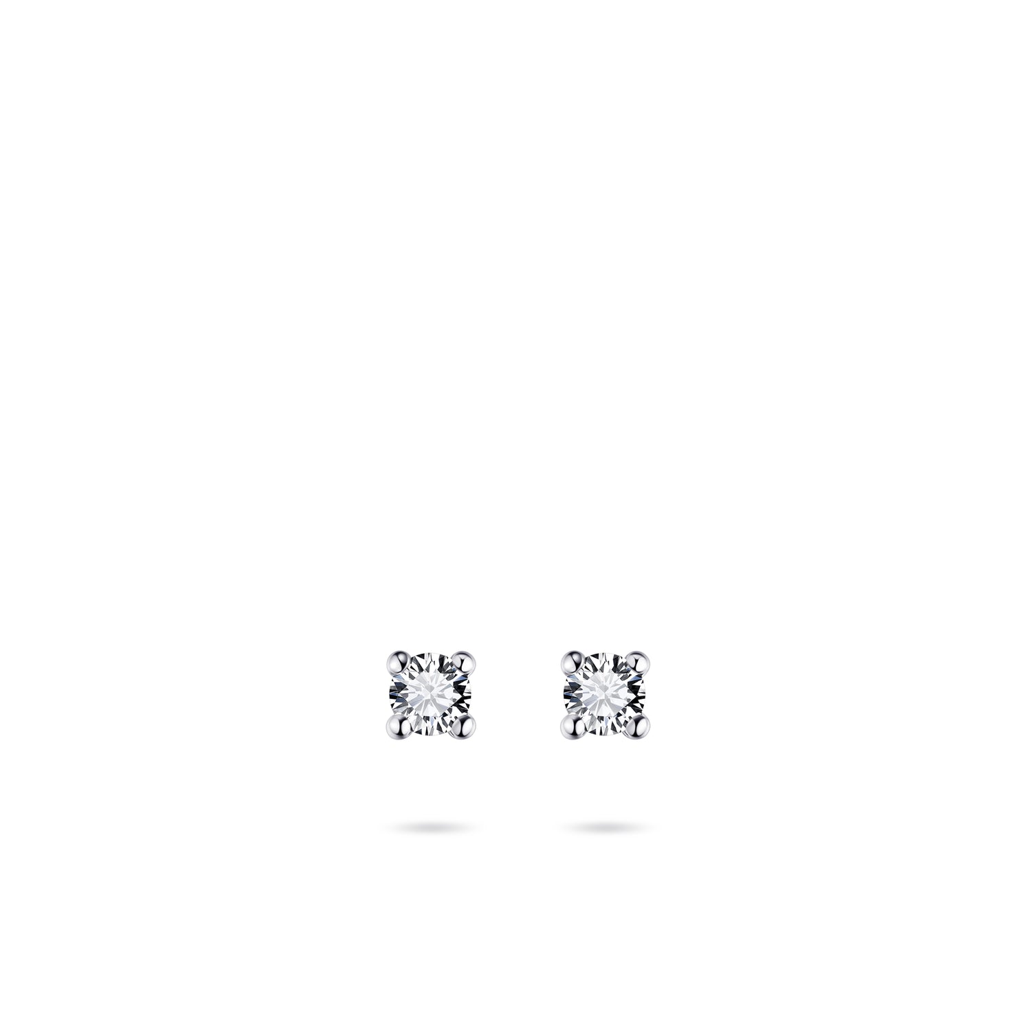 Brilliant Round 14k Gold Stud Earrings