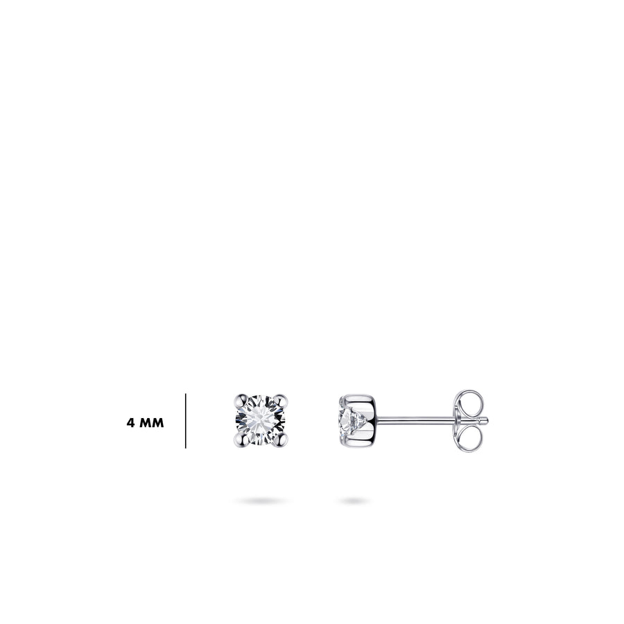Brilliant Round 14k Gold Stud Earrings