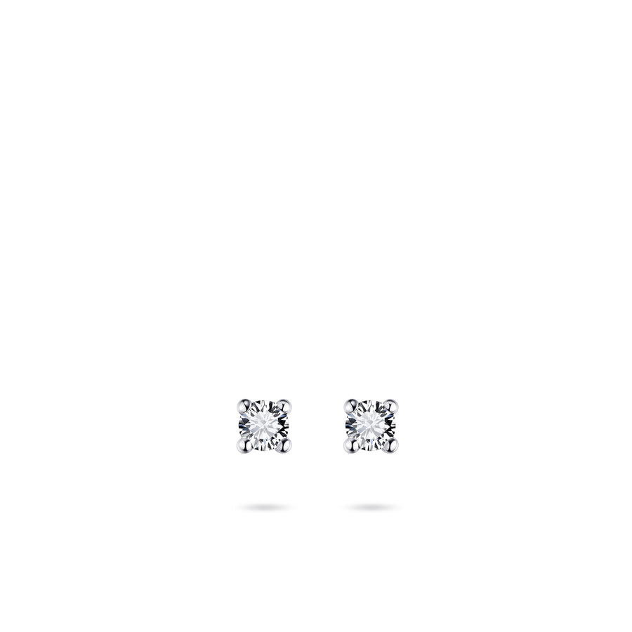 Brilliant Round 14k Gold Stud Earrings