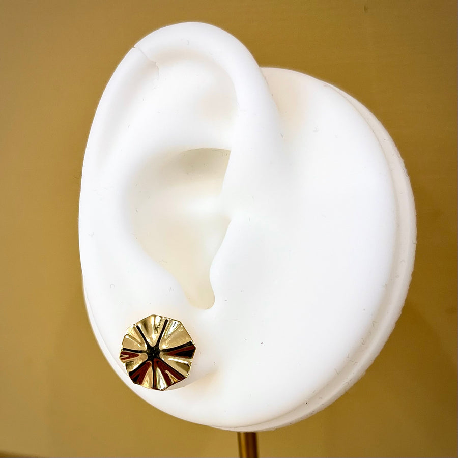 Wave Round 9ct Gold Earrings