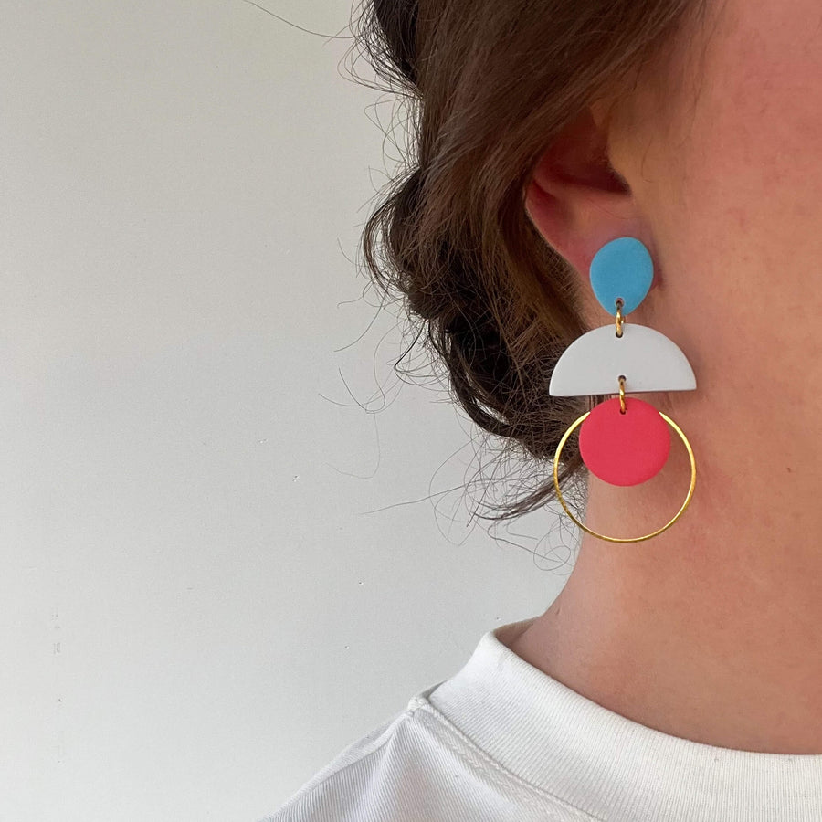 Cascade Earrings - Blue/Peach