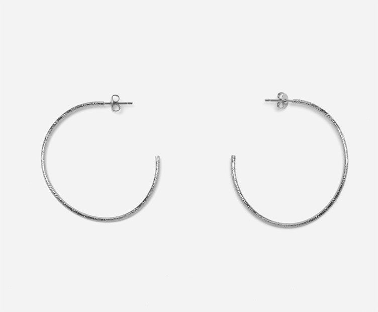 Celeste Silver Hoop Earrings