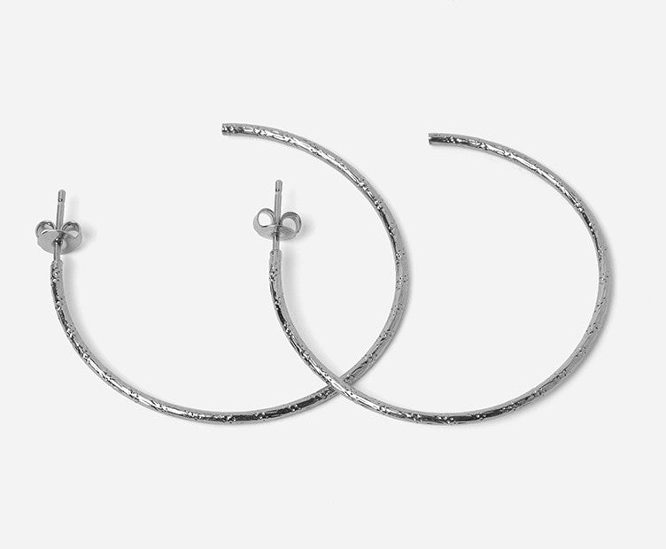 Celeste Silver Hoop Earrings