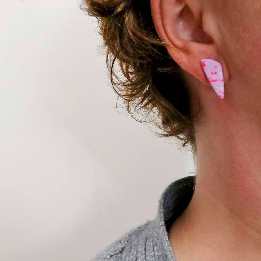 Dagger Stud Earrings - Lilac Splash