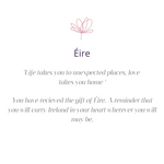a meaning card that comes with a men's map of ireland necklace saying you will carry ireland in your heart wherever you may be