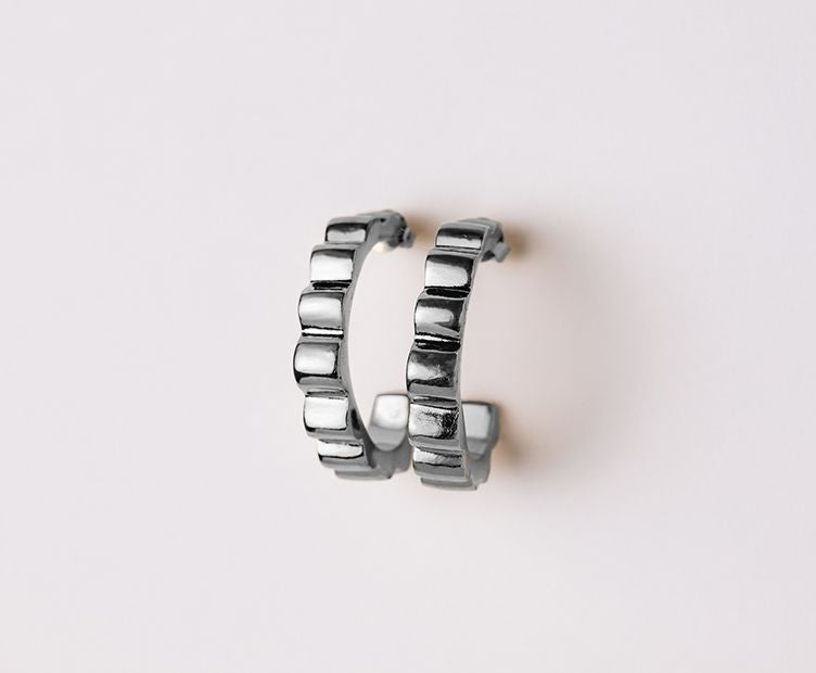 Mobi Silver Hoop Earrings