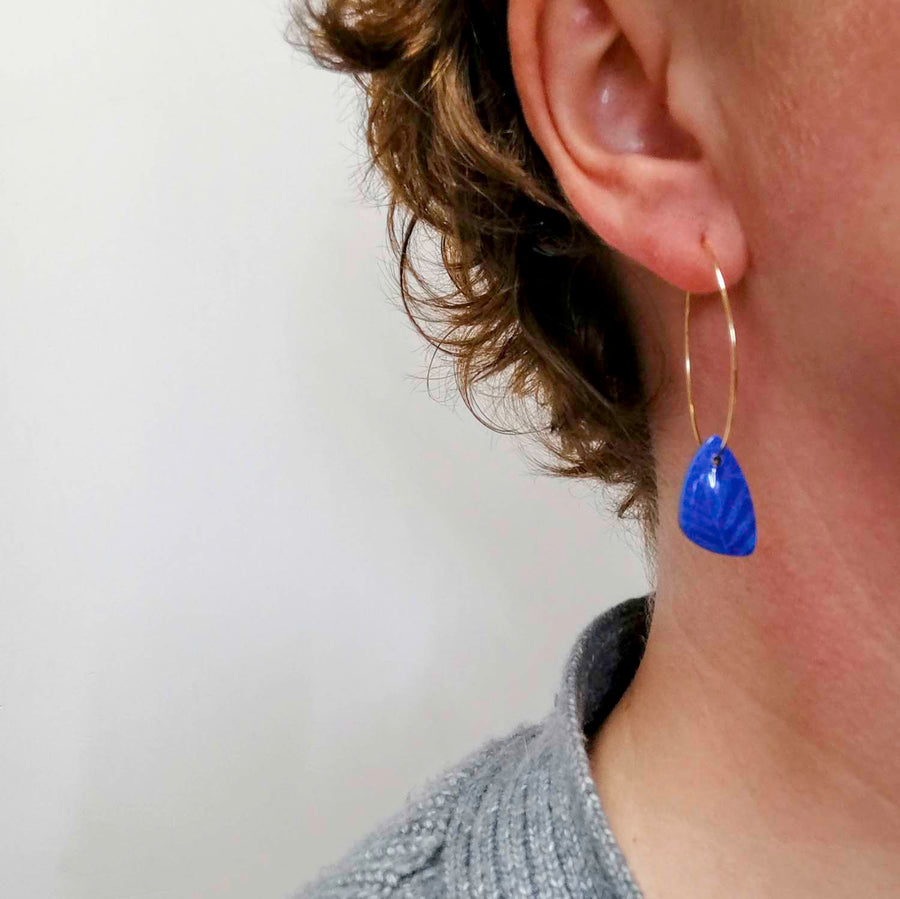 Sway Earrings - Blue Leaves