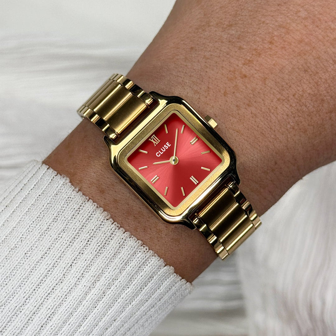 Cluse Gracieuse Petite Watch Steel, Watermelon Red, Gold Colour
