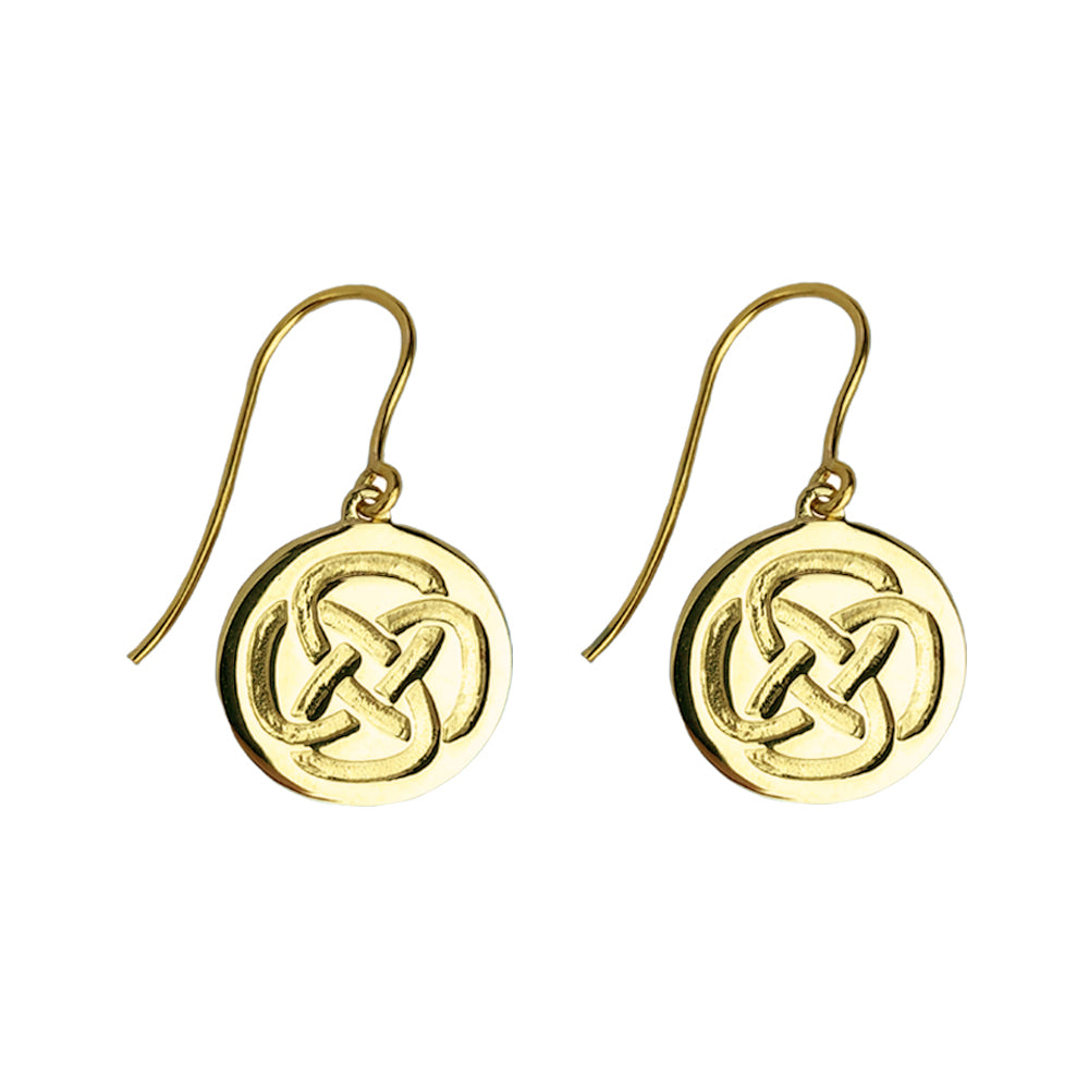 9ct Gold Dara Knot Drop Earrings against a white background