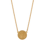 happiness good fortune chinese character one disc necklace in gold 