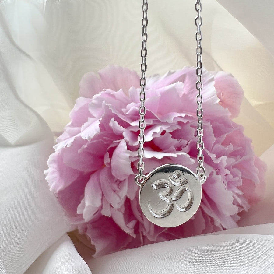 Om Symbol Silver Necklace (Symbolising Inner Peace)