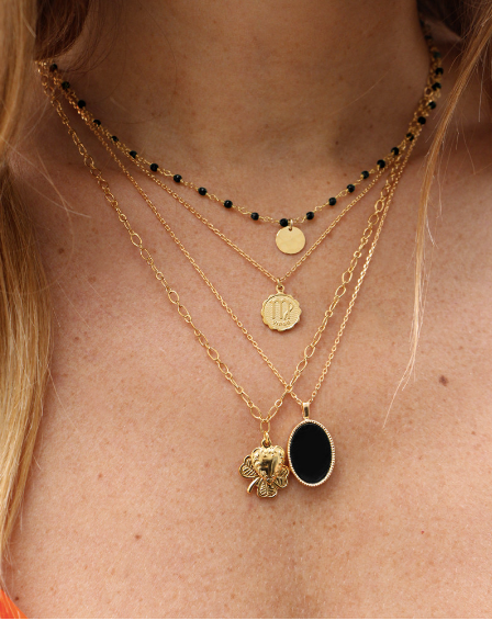 Cancer Zodiac sign necklace. 24k Gold plated
