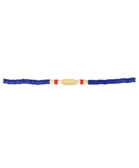 blue surfer bracelet 24k gold plated