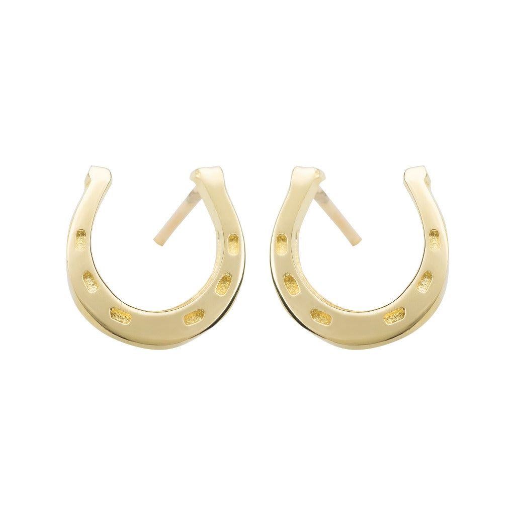 lucky horseshoe stud earrings by liwu jewellery 