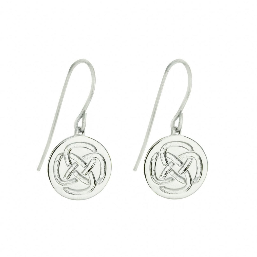 sterling silver drop earrings symbolic for strength on a white background