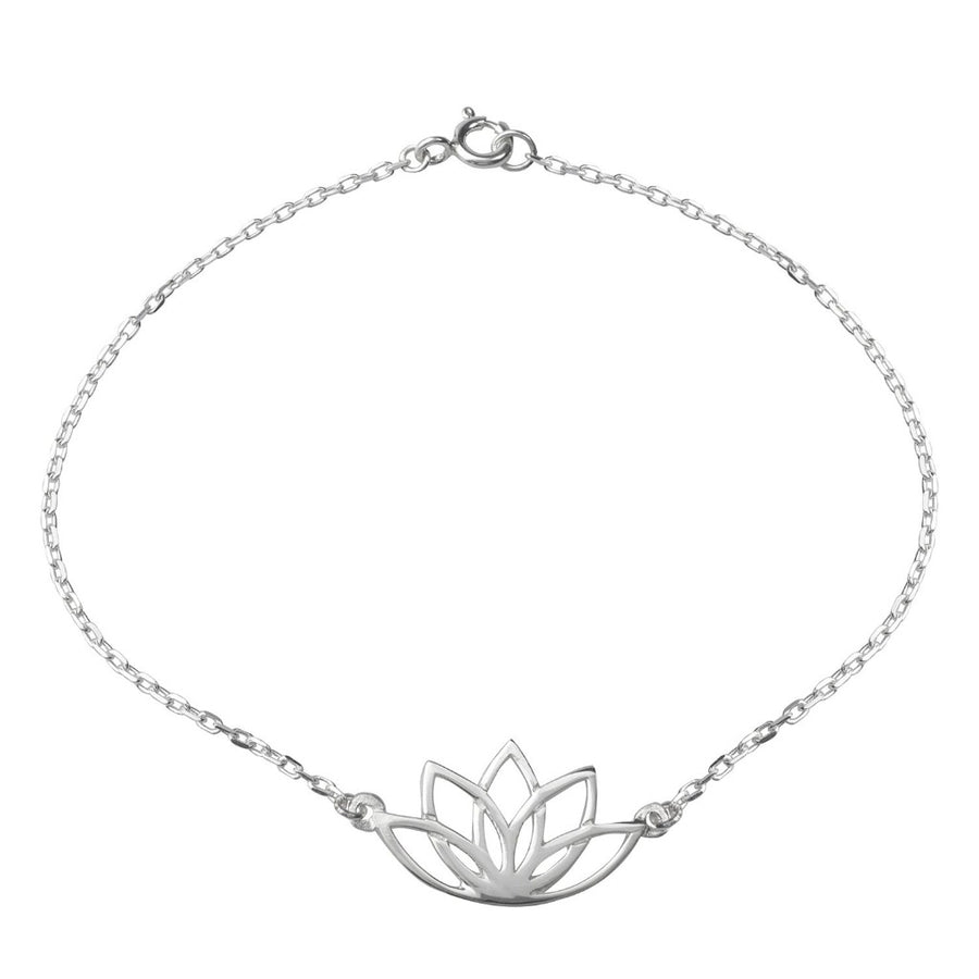 lotus flower silver bracelet by liwu jewellery 