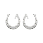 lucky horseshoe silver stud earrings