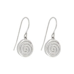 small drop earrings in silver with celtic spiral meaning energy 